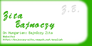 zita bajnoczy business card